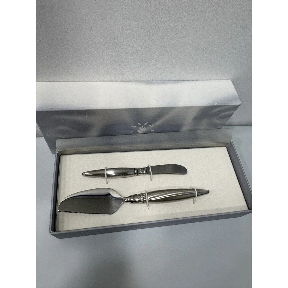 Lisa Jenks  for Lunt   2 pc Stainless Steel Cheese Serving Set Retired NIB
